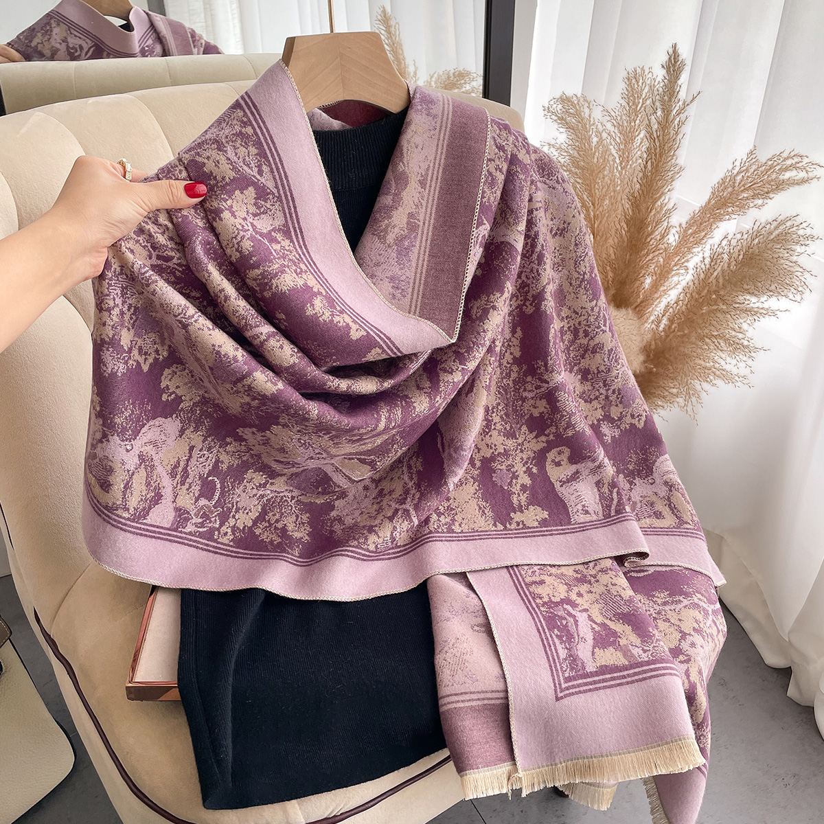 Luxury Winter Cashmere Scarf W – Embroidery Pashmina recenzja i cena