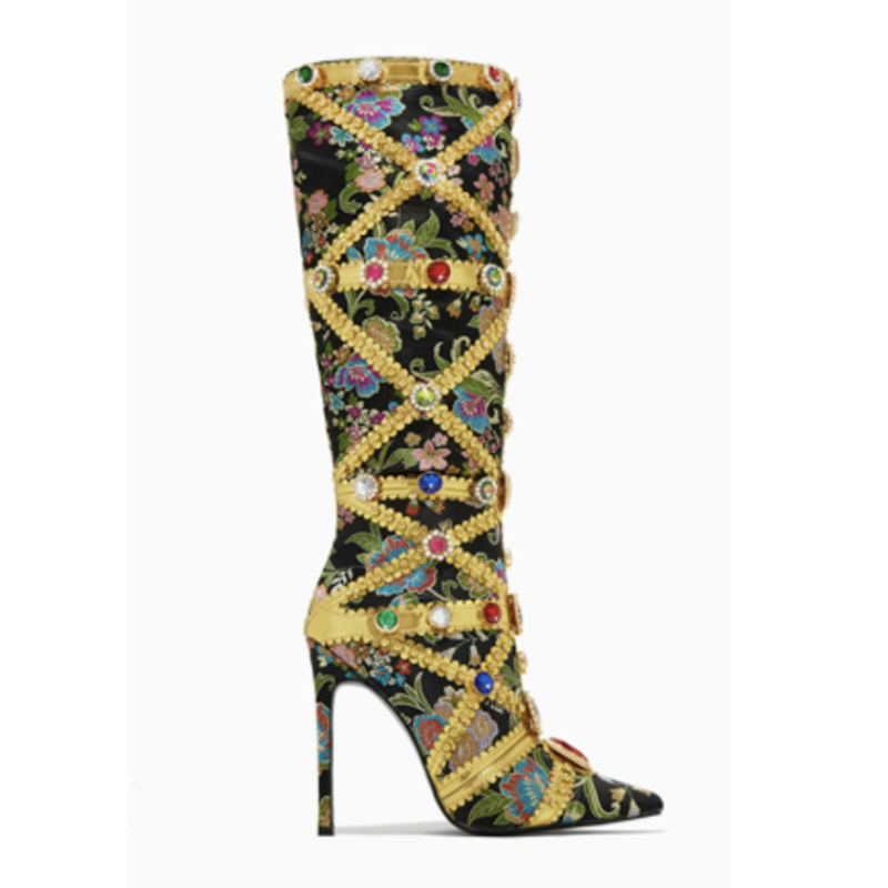 Multicolor Gemstone Gold Trim  – Embroidery Wedding recenzja i cena