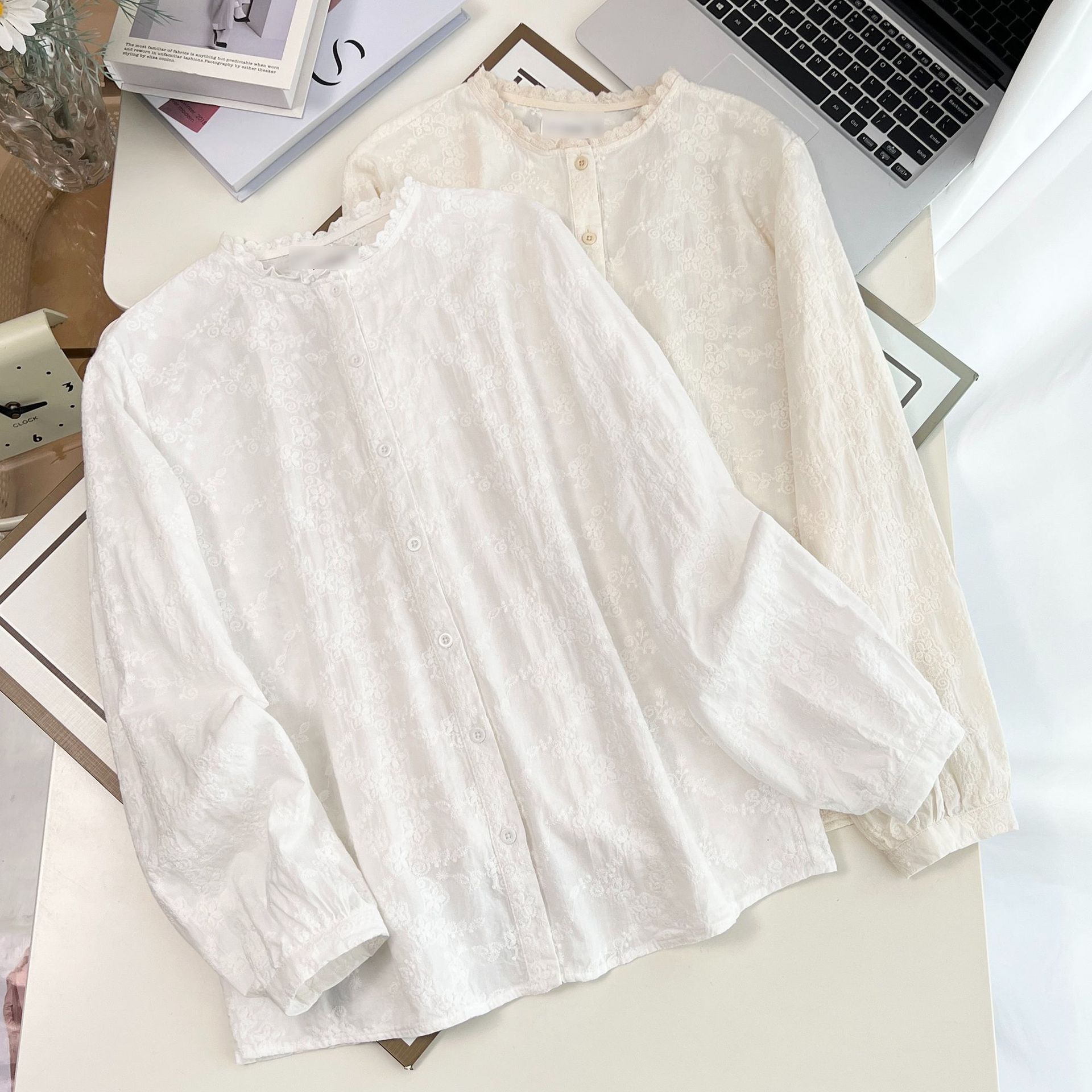 Plus Size Women's Blouses 2025 – Embroidery Cotton Shirt recenzja i cena