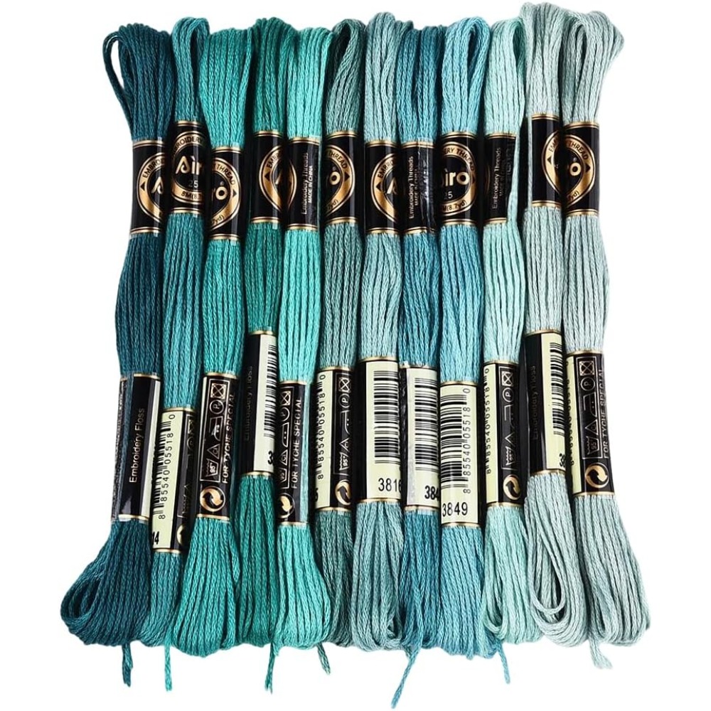 12 Skeins 6 Strands Green Embr – Embroidery Gradient recenzja i cena
