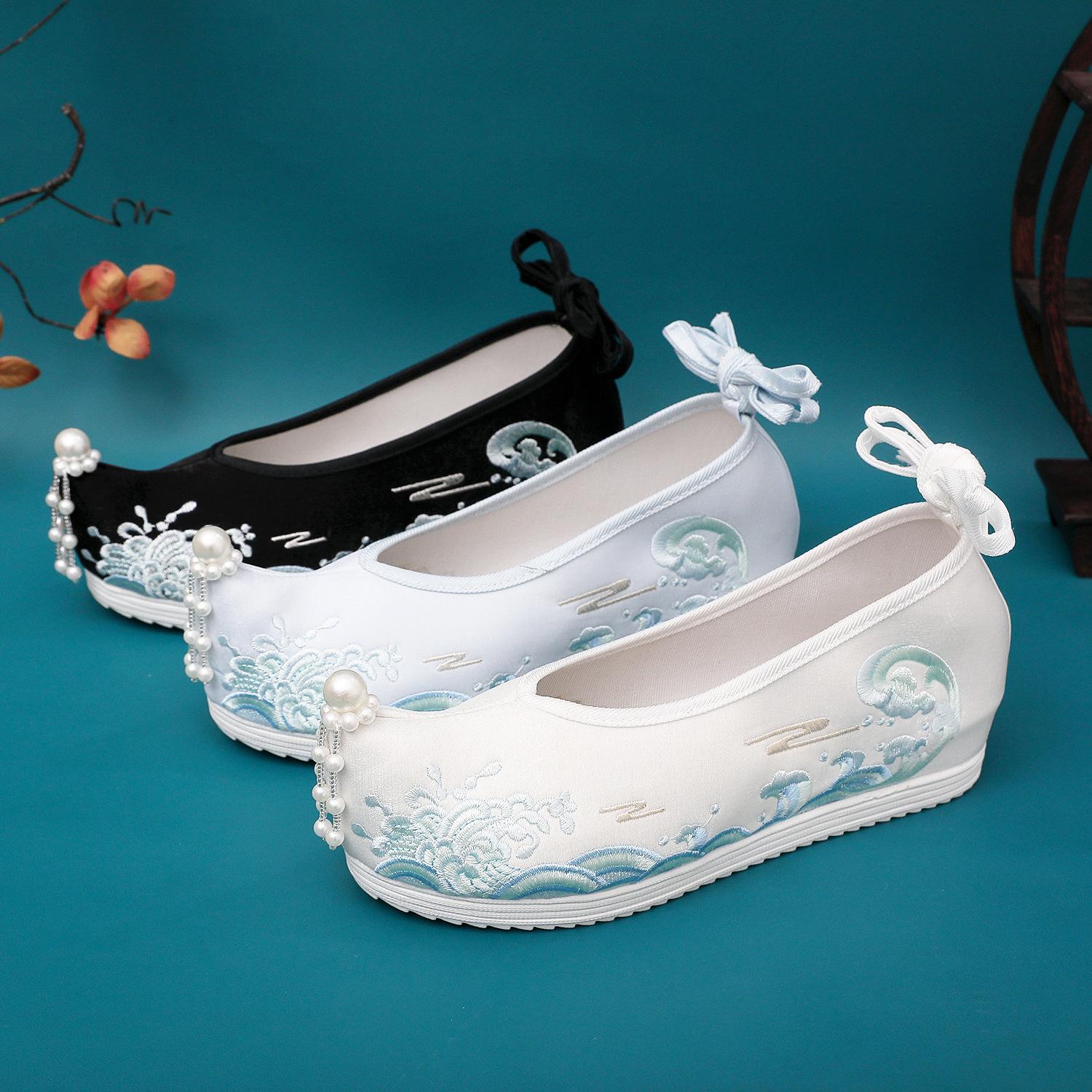 Waves Hanfu Shoes Female Embro – Embroidery Wedding recenzja i cena