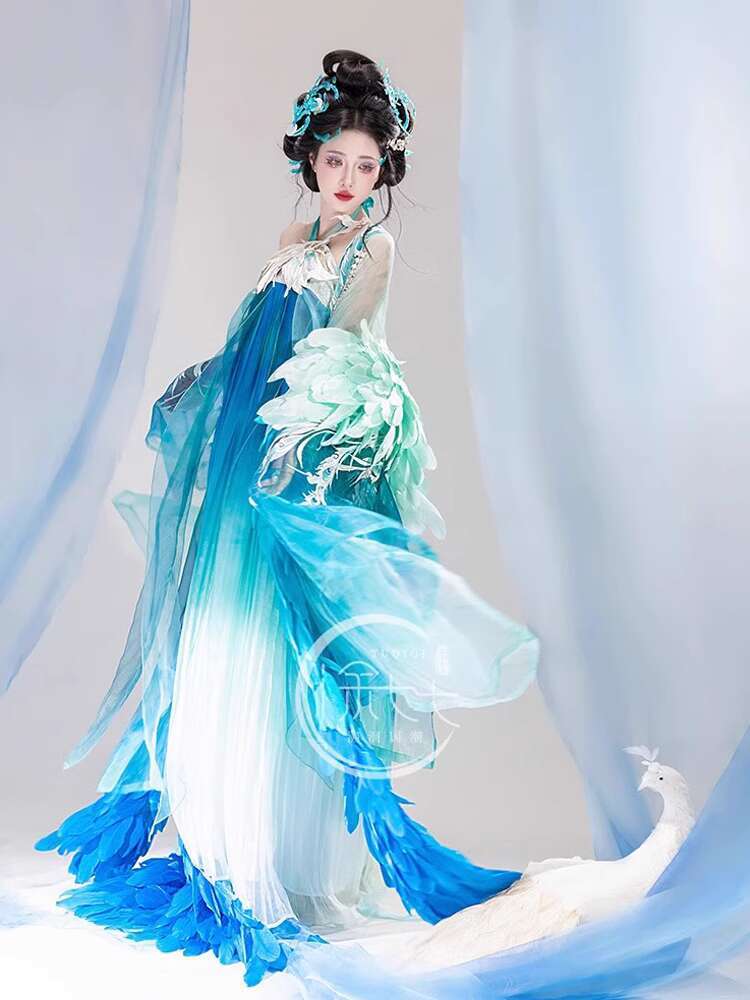 New Peacock Hanfu Womens fashi – Embroidery Cotton Shirt recenzja i cena