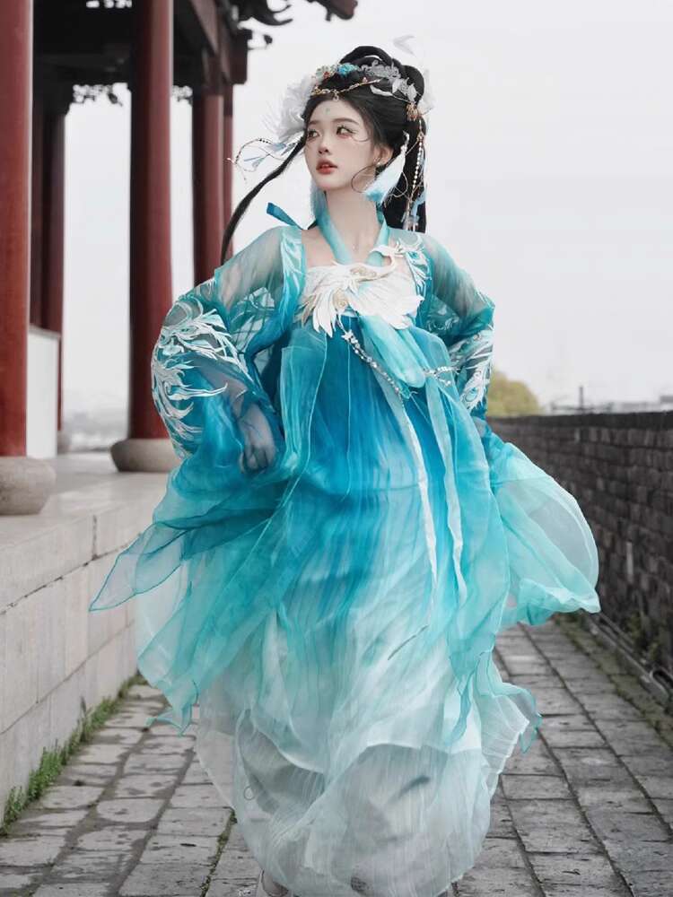 New Peacock Hanfu Womens fashi – Embroidery Cotton Shirt recenzja i cena