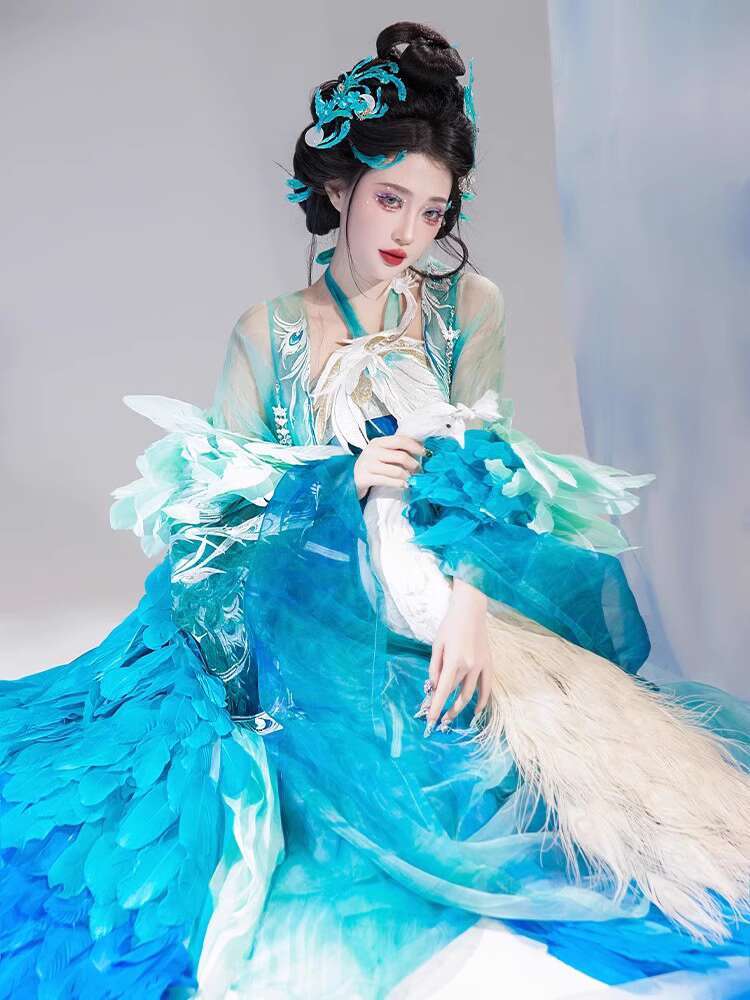 New Peacock Hanfu Womens fashi – Embroidery Cotton Shirt recenzja i cena