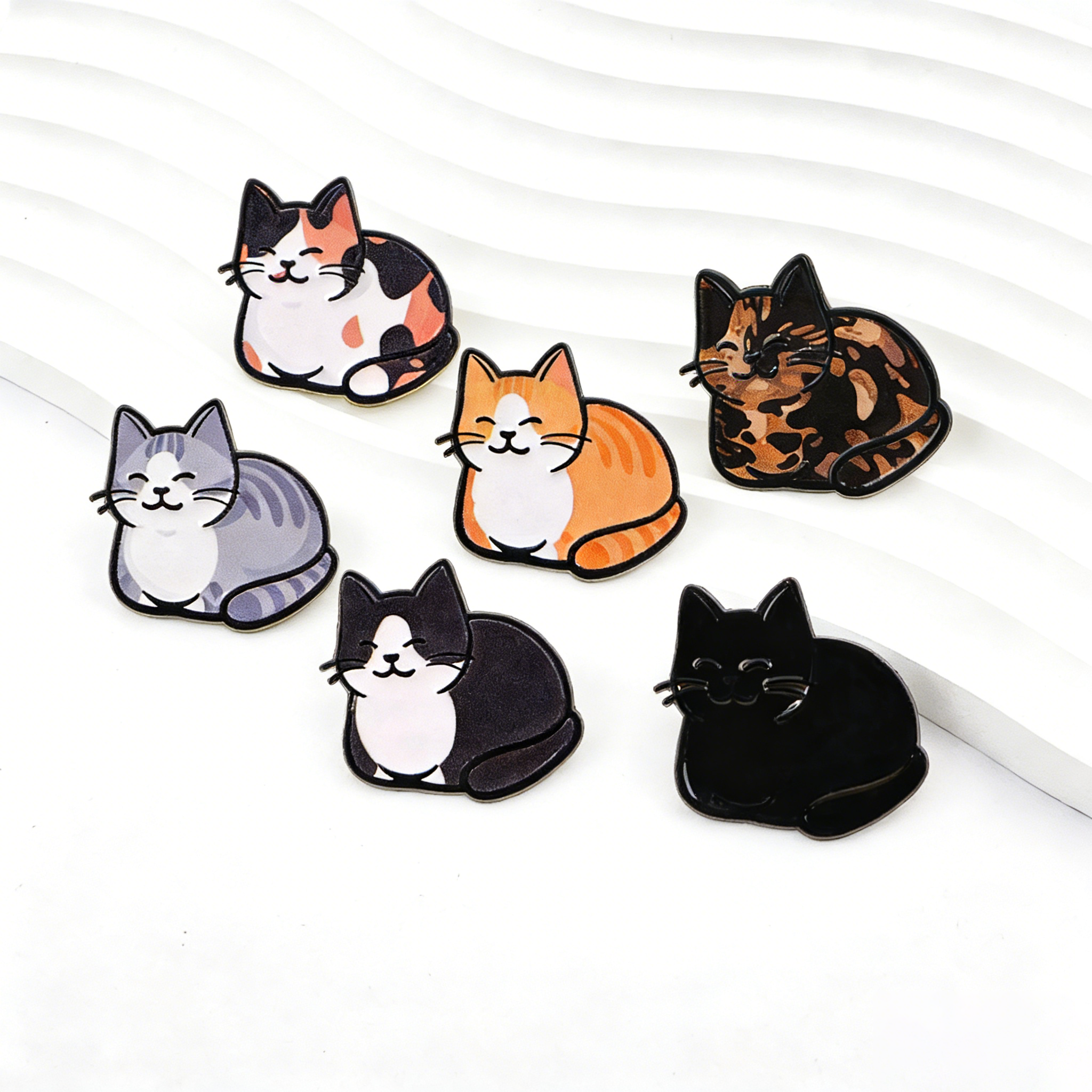 Cute Cats Enamel Pins Black Ca – Embroidery Illustration recenzja i cena