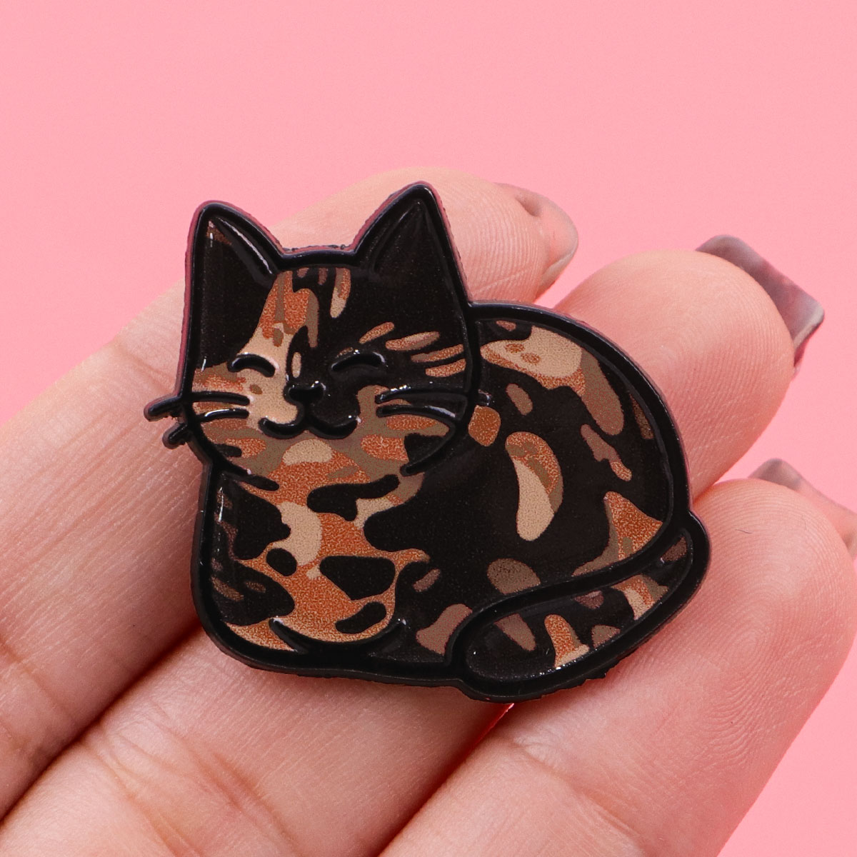 Cute Cats Enamel Pins Black Ca – Embroidery Illustration recenzja i cena