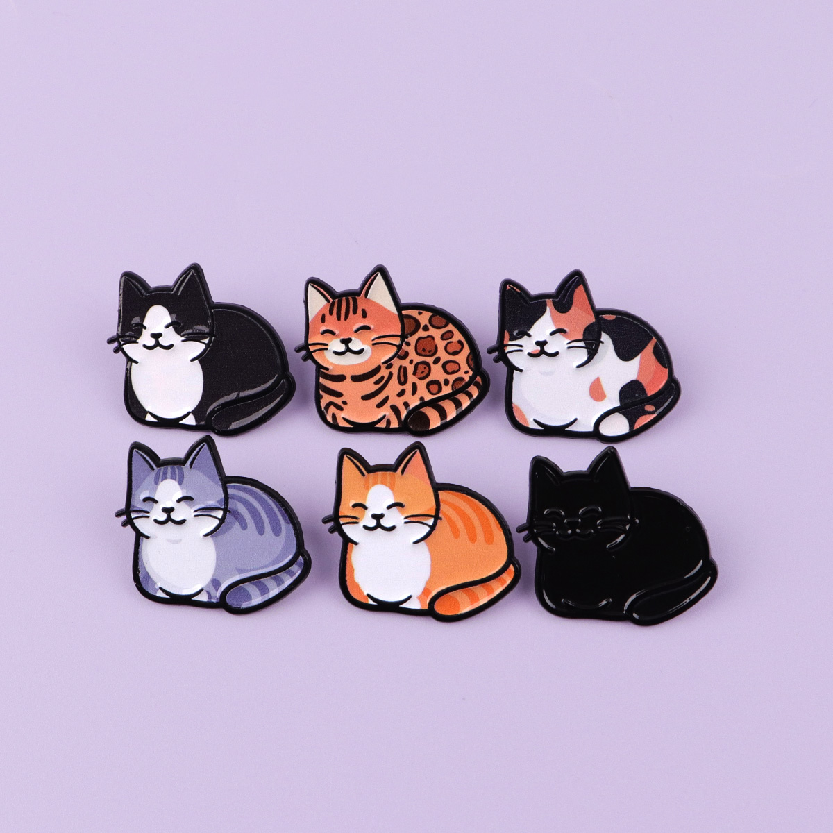 Cute Cats Enamel Pins Black Ca – Embroidery Illustration recenzja i cena